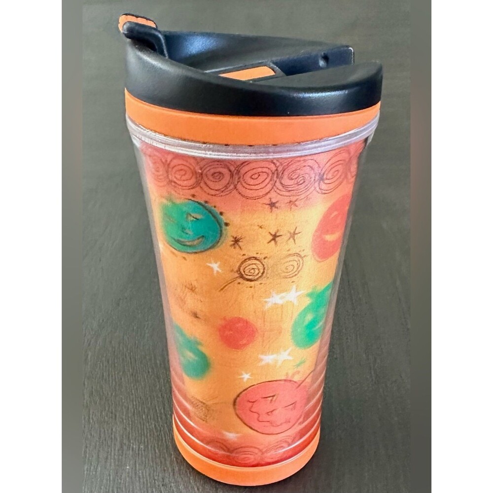 Starbucks 2007 Halloween 8oz Travel Mug Pumpkin Jack O Lantern Fall Collectible